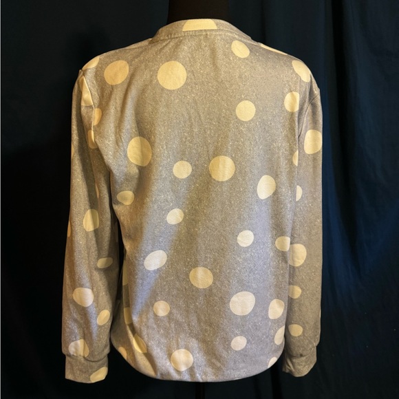 Exclusive ❤️ Long Sleeve Gray with White Polka Dots sz M - Picture 2 of 6
